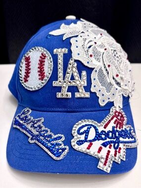 Dodgers Blue hand Embellished Baseball Cap